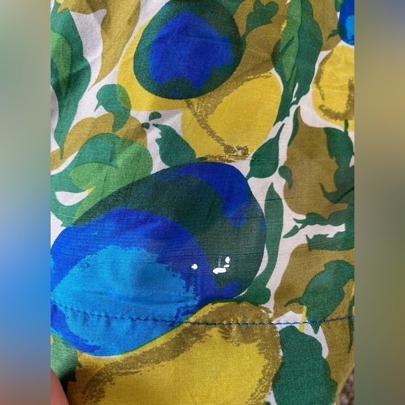 Rebecca taylor 100% silk bright pear fruit print midi dress tie front - Picture 13 of 13